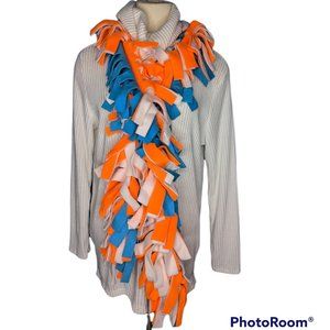 Fringe Fleece Scarf Winter Warm Unisex Women's Casual Teal Orange White NEW